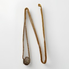 Vtg.Rhinestones Bead Necklace Sliding Single Bead on Ball Chain Gold Tone Metal