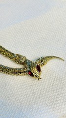 1970s 80’s SIGNED D.L AULD GOLD MESH SNAKE LARIAT NECKLACE / BELT FAB CONDITION!