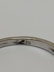 Vintage F Diamond Sterling Silver Ring 925 Sz8 7.5 (55)