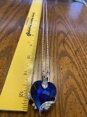 Blue Heart of the Ocean Titanic Necklace 925 Chain Stunning 12in Chain Valentine