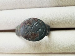 Ancient Bronze / Copper Signet Ring – Estimated Pre-15th c. – Size 8