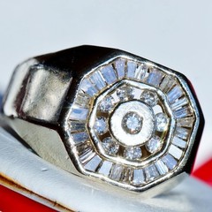 14k yellow gold size 11 ring 0.90ct natural diamond vintage handmade 11.75gr