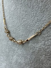 STUNNING!! unique wire VTG pearl Necklace Fairy Abstract Modernist Gold coquette