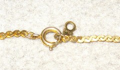 VINTAGE GOLD PLATED? METAL SERPENTINE CHAIN 22 INCHES LONG – MADE IN JAPAN