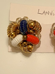 vintage Lanvin paris cluster clip-on earrings.