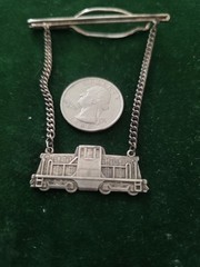 Vintage Sterling General Electric Locomotive Bar Clip Chain