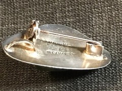 Vtg Modernist 935 Silver Eilat Stone Pin Pendant Bezalel Art Academy Jerusalem
