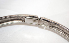 LANVIN Vintage Minimalist Choker Necklace Polished Silver Chrome Finish