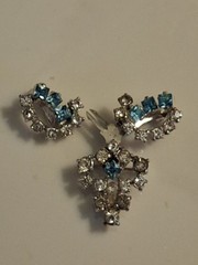 ISKIN Modular 3-in-1 Piece Convertible Brooch Pin & Clip Earrings 1940 Art Deco