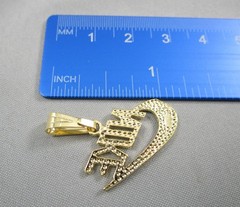 Vintage 90s NOS Gold Tone Diamond Cut NIKE Swoosh Pendant for Necklace 1094