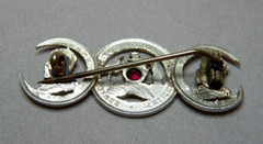 ANTIQUE GARNET SET AUSTRALIAN 1910 SILVER COINS BROOCH 3760