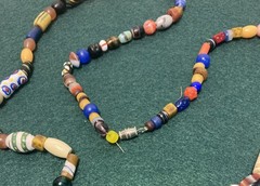 Vintage Artisan Furnace Glass Bead Cane 34″ Necklace 100 Beads Mostly Different