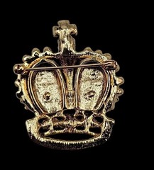 Jeweled & Enamel Crown Brooch Pin Gold Tone Elegant Estate Jewelry
