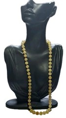 Vtg Golden Glowing Rutilated Quartz Round Bead Strand Double Tied Necklace 22″