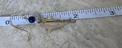 Sassi La Muth Sterling Silver Gold Tone Dolphin Earrings Blue Stone Ocean Art