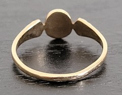 Vintage 10k Gold Baby Signet Ring Old English “K” Enamel Flowers Size 1.5