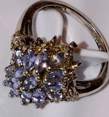 Tanzanite Cluster Ring size 5 never worn inside retailers original gift box