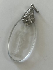 Vintage Glass Intaglio Lady Pendant Necklace Reverse Carved Oval
