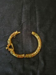 Antique Mughal Elephant Wedding Cuff Bracelet Gold Plated