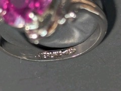 Vintage Clark & Coombs Sterling Silver Pink Topaz Ring Size 5.75