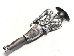 Vintage 925 Sterling Silver Art Deco Glam Fashion Lady Woman Pin / Brooch