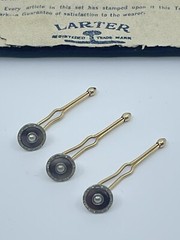 Krementz Larter shirt Bodkin studs Mother of pearl and seed pearl center