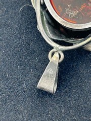 Natural Baltic Amber Organic Fossil 925 Silver Vintage Large Pendant Latvia 70s