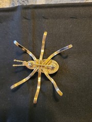 Sterling Silver Spider Broach With Malachite