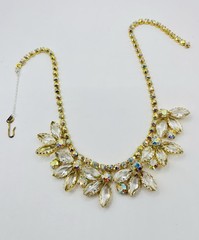 🔥Vint. AB Clear-Champagne Rhinestone Necklace Not Signed (was $99)
