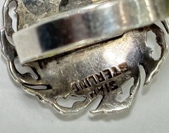 Antique 1940s Siam Niello Ware Sterling Silver 925 Goddess Band Ring Size 8.5