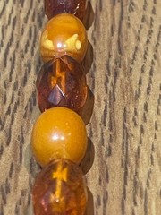 🔥Antique Vintage Genuine Amber Necklace Beads On String Butterscotch Egg Yolk36