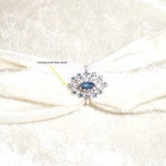 Vintage Faux Sapphire & Rhinestone Cocktail Ring-1990’s