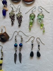 13 pr Colorful Vintage Estate Modern Costume Jewelry Earrings Lot Grapes Suns
