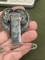 ANTQ VICTORIAN CHATELAINE SILVER PLATE MONEY PIN BODICE KEY HOLDER BELT SLIDE