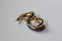 Colorful Vintage Gold Hoop Earrings