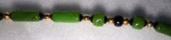 Vintage Givenchy Egyptian Revival Carved Green Faux Jade Lucite 32″ Necklace