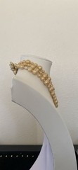 Vintage Unsigned Miriam Haskell Baroque Faux Pearl 3 Strand Necklace