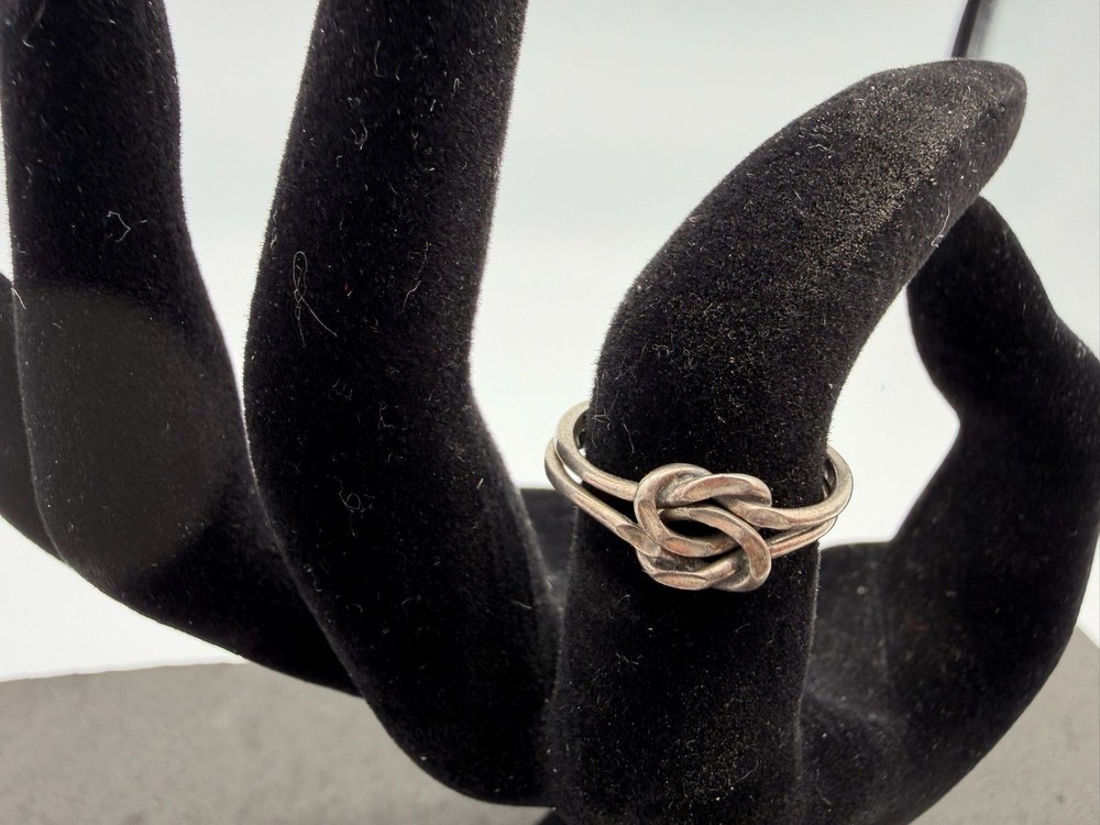 2.13g Vintage Sterling Silver 925 Knot Design Ring Minimalist Stackable Size 5 M