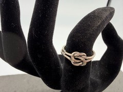 2.13g Vintage Sterling Silver 925 Knot Design Ring Minimalist Stackable Size 5 M