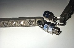 Vtg (Antique?) Silver-tone Clear Rhinestone Rigid Tennis-style Necklace 16″