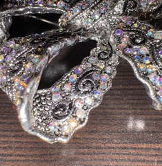 Fabulous Bow shaped Vintage Rhinestone Brooch Heavy Approx 3.5 Inches ?Marked