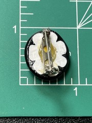 Vintage Daisy Polymer Clay Small Brooch Pin