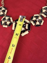 Vtg MCM Brutalist Art Deco Revival Statement Necklace Geometric Medallion