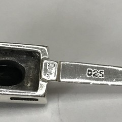 Sterling Silver Marcasite Black Onyx Bar Brooch 4.47grams