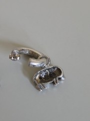 Vintage Sterling Silver Carol Felley Chunky Hippo Hoop Statement Earrings Africa