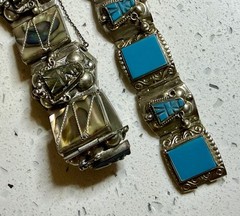 Vtg Southwestern Jewelry Bracelet LOT Alpaca Mexico Native American Signed