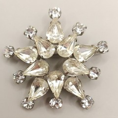 Vintage Rhinestone Faux Pearl Brooch Lot 5pc Aurora Borealis Starburst Bow Pin