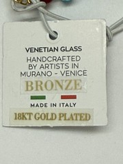 Dyadema Murano Glass Necklace Bronze 18kt Gold Plated Handcrafted New Tags