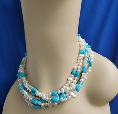 Original NATIVE American Artie YELLOWHORSE Turquoise STERLING SILVER Necklaces