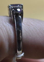 Vintage Women’s Rainbow Quartz Sterling Silver Fashion 3 Stone Flush Ring Sz. 11